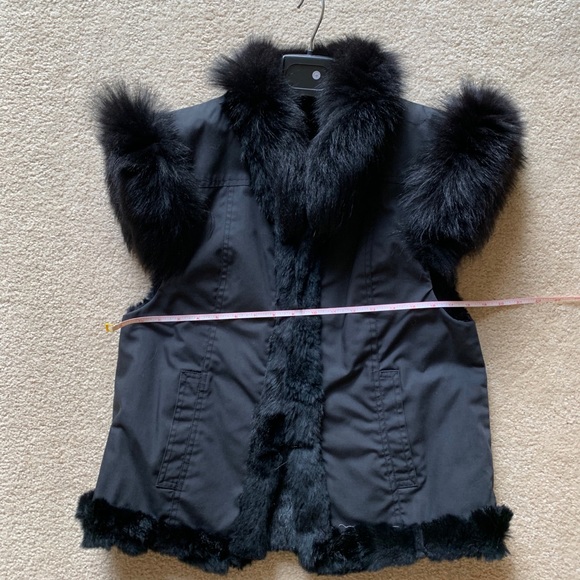 Black Rabbit fur reversible vest - Picture 4 of 6